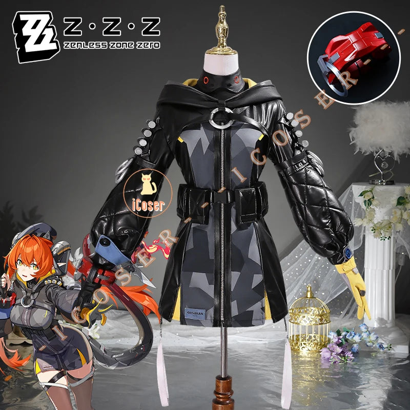 Zenless Zone Zero Orphie Cosplay Costume Wig Uniform Hat Headwear Outfit Obol Squad Halloween Party Women Girls Carnival iCoser