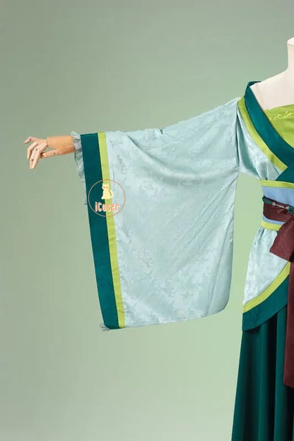 Anime The Apothecary Diaries Maomao Cosplay Costume La Clan Princess Green Dress Earrings Halloween Party for Women Girls iCoser