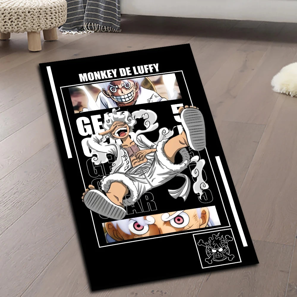 One Piece Figure Animes Rug Shanks Zoro Luffy Popular Style Nika Customize Cartoon Rug Handmade Carpet Area Rug for Home Decor