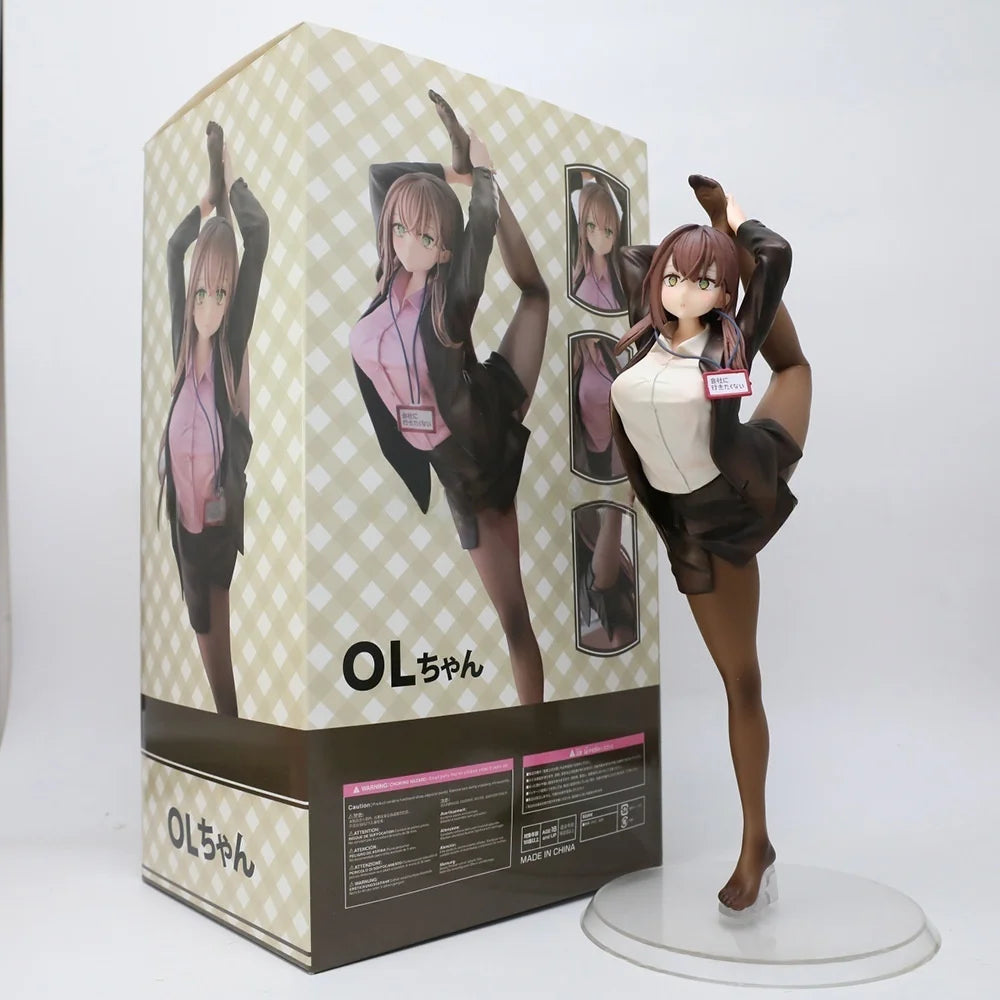 29cm Surprisingly Bendy OL-chan Who Doesn't Want To Go To Work Action Figure Model Doll Toys OL Chan Darakeru Anime Girl Figure