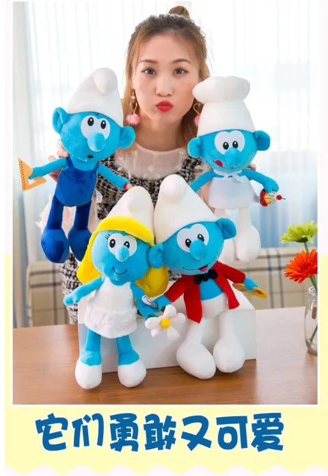 New 40cm Cartoon Character Creative Smurf Cute Plush Toy Kawaii Doll Children’s Soothing Toy Birthday Gift Christmas Gift