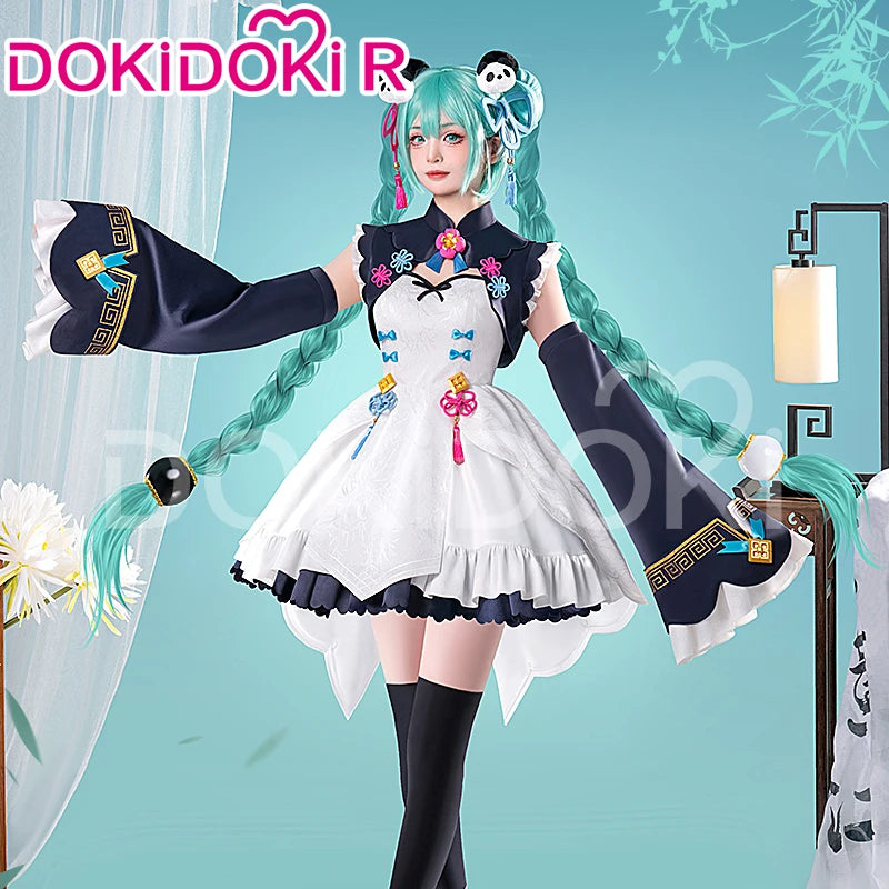 MIKUU Cosplay Costume Game Cosplay DokiDoki-R Mikku Cosplay Women Cute Lolita Dress Costume Mikuu Panda Cosplay Wig