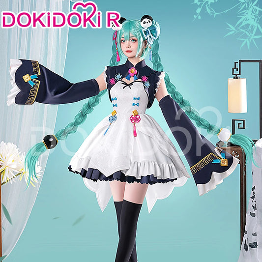 MIKUU Cosplay Costume Game Cosplay DokiDoki-R Mikku Cosplay Women Cute Lolita Dress Costume Mikuu Panda Cosplay Wig