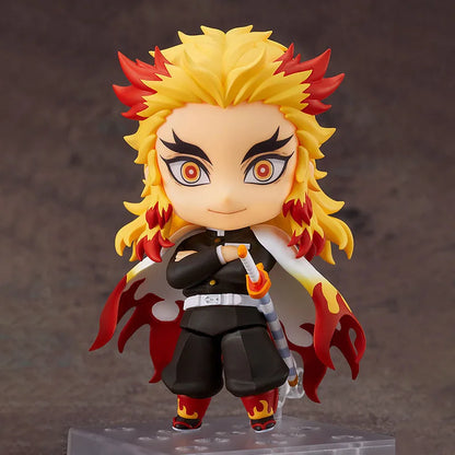 10CM Anime Demon Slayer Kimetsu No Yaiba Rengoku Kyoujurou Action Figures Q Version PVC Joint replaceable Figure Model Toy Gift