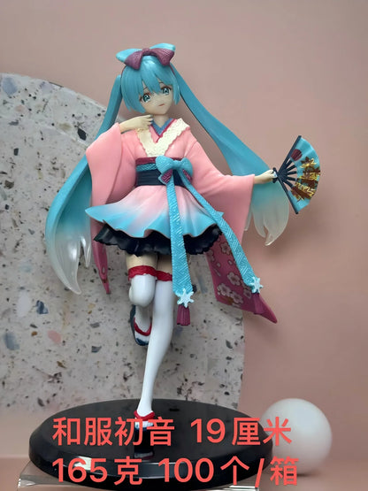 19CM Hatsune Miku Figure Anime Virtual Anchor Proportional Humanoid Cute Tokyo Kimono Hobbies Toy Gift Collection Ornaments