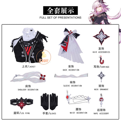 Honkai Star Rail Evernight March 7th Cosplay Costume Wig Dress Earrings Headwear Mysterious Foreign Guest Halloween Party Women