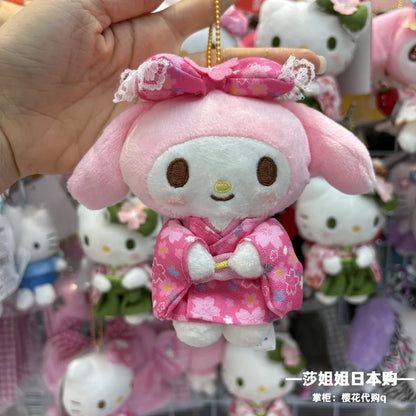 Japanese Kimono Cherry Blossom Hello Kitty Plush Doll Trendy Toy Backpack Decoration Accessories Keychain Girl Surprise Gift