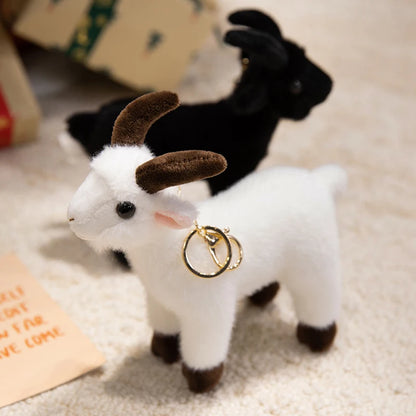 Cute Goat Plush Toy Bag Pendant Keychain Accessories Kawaii Sheep Cartoon Stuffed Animal Doll Kid Birthday Xmas Gift