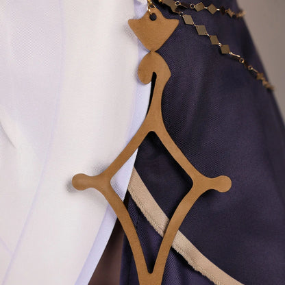 Genshin Impact Rhinedottir Naberius Cosplay Costume Dress Wig Uniform Headwear Four Shades Halloween Party for Women Girls Prop