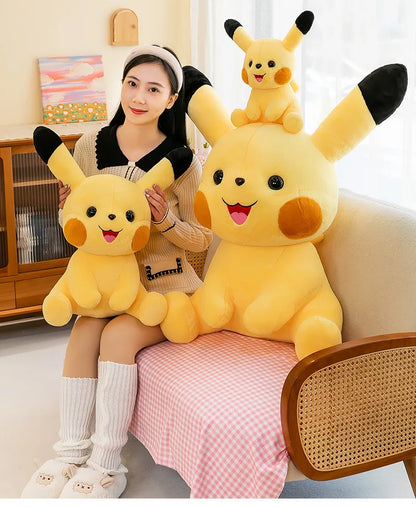 35-70CM Big Size Sitting Pikachu Plush Pokemon Cartoon Anime Peluche Kawaii Ornament Stuffed Animal Children's Toys Gifts