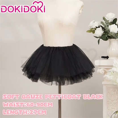 IN STOCK Underskirt Petticoats Bustle Cosplay Props DokiDoki Halloween Skirt Dress Petticoats Long Short White Black Bustle