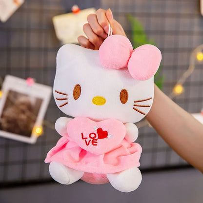Aoger Cute Hello Kitty Pink Plush Stuffed Toys Cartoon Plushie Doll Soft Stuffed Pillow Toys For Children Birthday Xmas Gifts