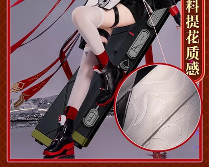 Arknights Exusiai The New Covenant Cosplay Costume Wig Uniform Headwear Earrings Halloween Party for Women Girls Carnival Outfit