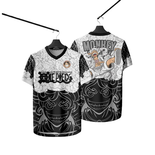 One Piece Fashion Anime Y2k Korean Style Kpop Baseball Hockey Unisex Tops Tees Vintage Retro Series Anime Full Printing T-shirt