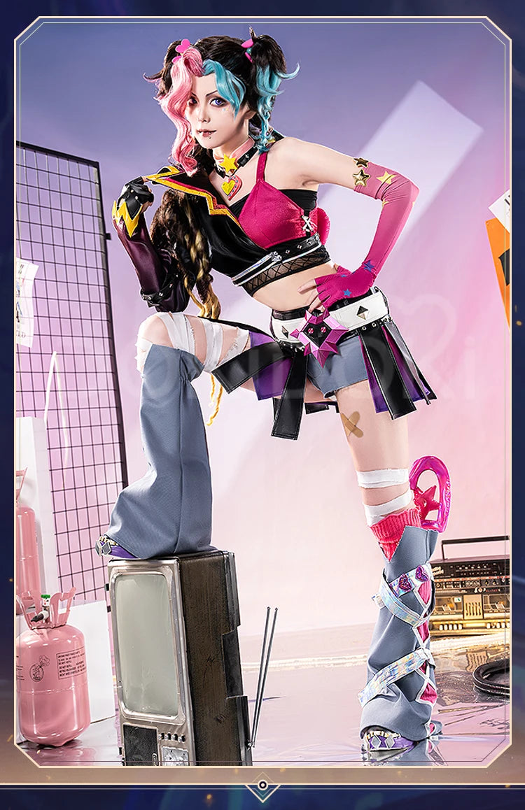 IN STOCK Jinxx Cosplay Costume Game DokiDoki-R Women Cute Pink Dress Valentine Costume Jinxx Cosplay