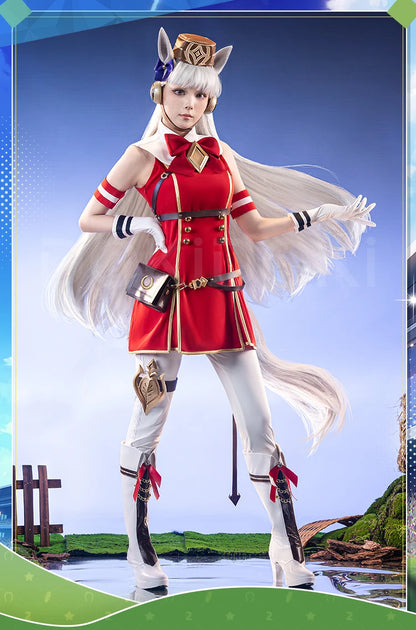 IN STOCK Gold Ship Cosplay Costume Game【XS-3XL】DokiDoki-R Women Cute Red Uniform Gold Ship Cosplay Ears Tail Plus Size