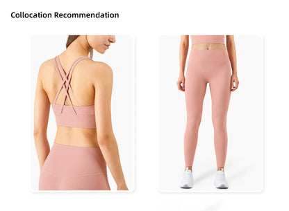 Women’s 2 Piece Yoga Set Sleeveless Cross Back Sports Bra and Leggings Athletic Tracksuit Pilates Fitness