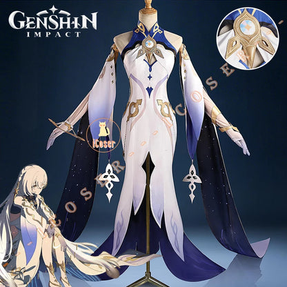 Genshin Impact Istaroth Cosplay Costume Wig Dress Uniform Tokoyo Ookami Kairos Four Shades Halloween Party for Women Girls Props