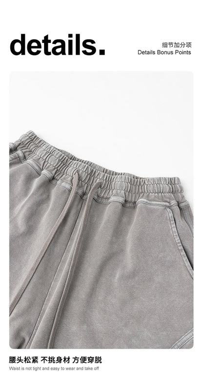 ZODF New Men Fire Snowflake Washed 330gsm Shorts Unisex High Street Summer Distressed Sport Cotton Shorts HY1028