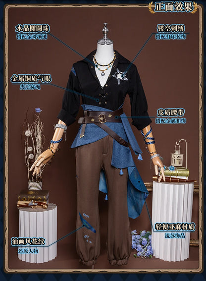 Identity V Clear Rationality Cosplay Costume Wig Composer Frederick Kreiburg Uniform Headwear Halloween for Women Men Carnival