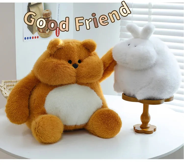 35-45cm Cute Muscle Bear Snot Bear Doll Sitting Posture Pull String Animals Stuffed Toy Soft 24CM Plush Bear Doll Kids Kawaii