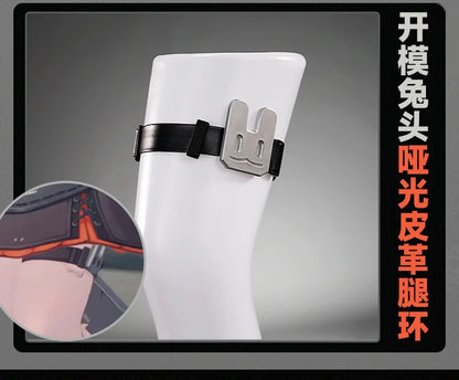 Zenless Zone Zero Zhao Cosplay Costume Wig Dress Uniform Tail Earrings Headwear Rabbit Ear Halloween Party for Women Girls Props