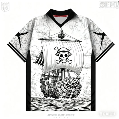 2526 New Bandai Anime One Piece Luffy Summer Jersey T-shirt Oversized 3D Adult and Children's Multifunctional Top Christmas