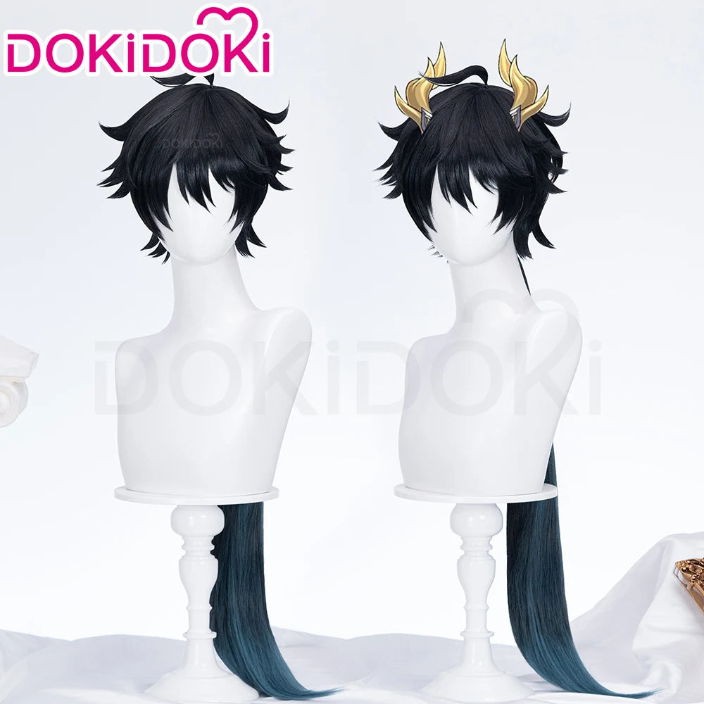 IN STOCK Evernight Cyrene Dan Heng Wig Game Honkai: Star Rail DokiDoki Dan Heng Permansor Terrae Horns Cyrene 120cm Wig