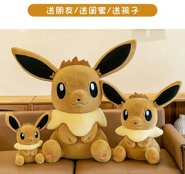 50/60/75CM Pokemon Eevee Plushies Cartoon Anime Kawaii Big Size Ornament Peluche Children Toy Stuffed Comfortable Soft Doll Gift