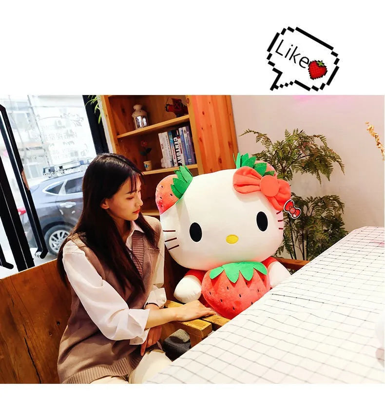 20-45cm Aoger Hello Kitty Plush Toys Anime Kawaii Pillow Doll Stuffed Animal Children Plushies Decoration Peluche Birthday Gift