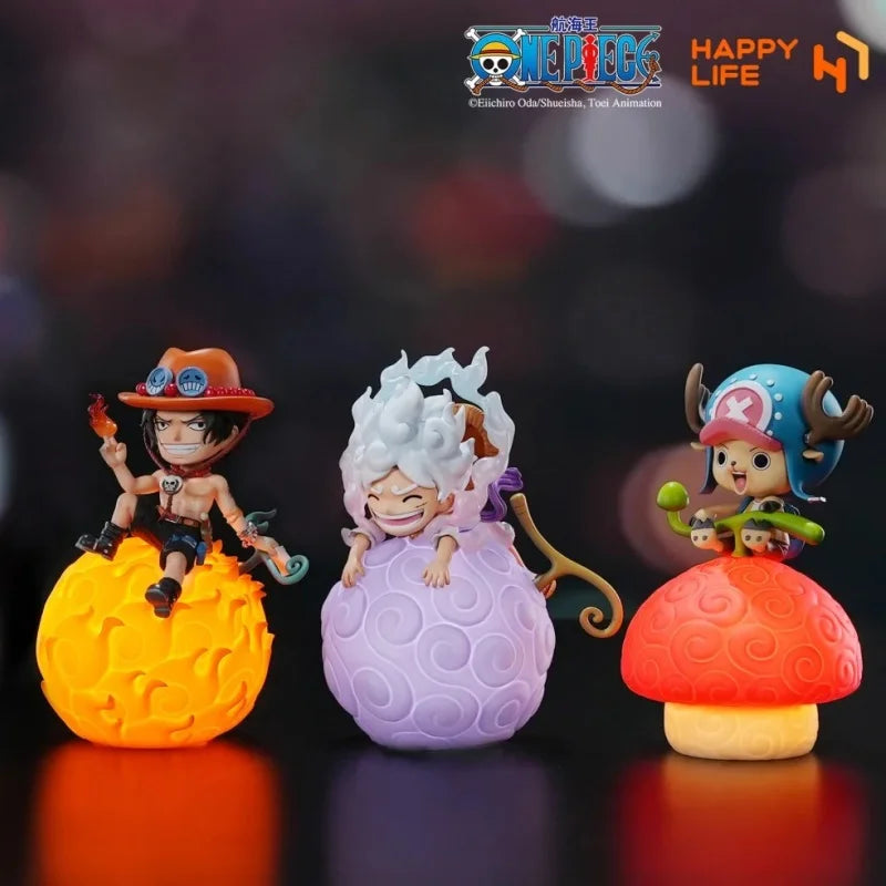 One Piece jimei Devil Fruit Serie Voice-Controlled Night Light Luffy Nico Robin Chopper Portga·D· Ace Anime Figure Desktop Model