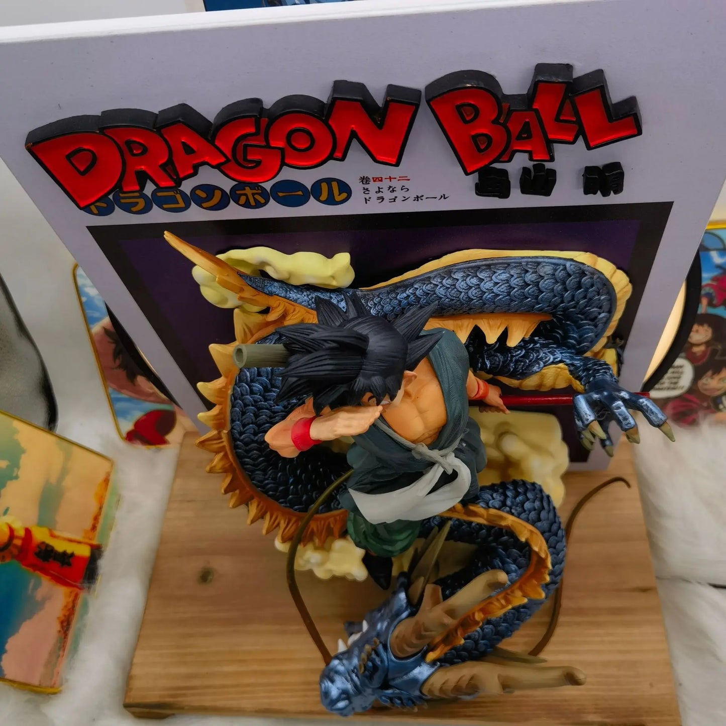 Amime Dragon Ball Z Gk 3d Comic Books Son Goku Riding Shenron Figurine Pvc Action Figure Model Statue Collection Children'S Toy