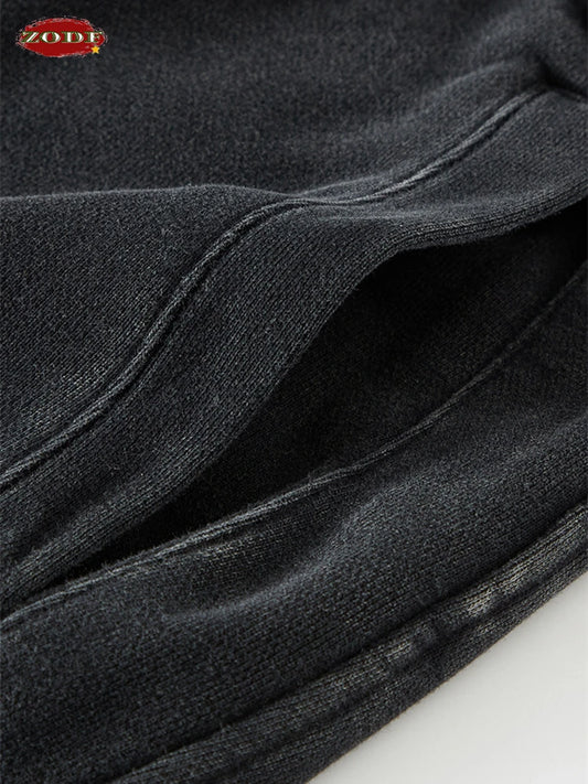 ZODF Retro 2025 Autumn Men Washed 420gsm Cotton Sweatpants Vintage Unisex High Street Sport Joggers Pants Brand Bottoms HY1077