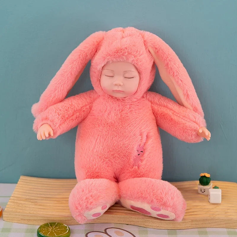 Lifelike Reborn Baby Dolls Soft Body Realistic Newborn Dolls Sleeping Girl Dolls Stuffed Toy Easter Stuffed Animal Bunny Rabbit