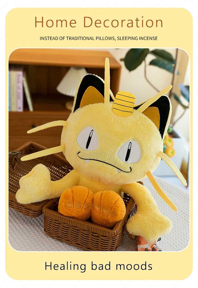 35/70cm Meowth Pokemon Plush Toys Large Anime Doll Cute Pillow Cartoon Giant Pokémon Plushie Stuffed Gift for Kids Christmas