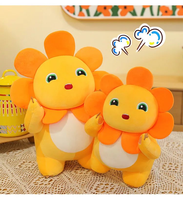 Kawaii Sunflower Nailong Plush Toy Cartoon Smile Dinosaur Silly Cute Stuffed Anime Sofa Pillow Room Decor for Kids Birthday Gift