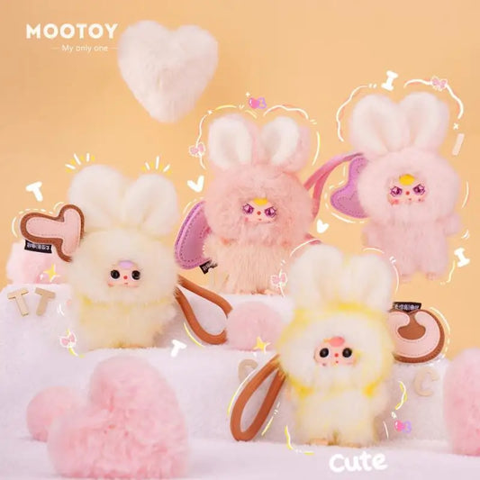 Baby Three Super Mini Bunny Series Mystery Blind Box Plush Keychain Pendant Collectible Soft Fluffy Doll Gift