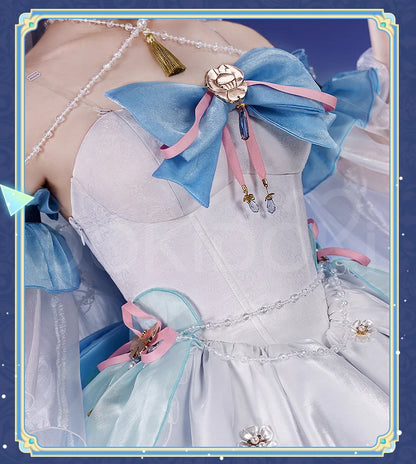 Kamisato Ayaka Doujin Cosplay Costume Game Genshin Impact Cosplay DokiDoki-SR Kamisato Ayaka Cosplay Women White Dress Costume