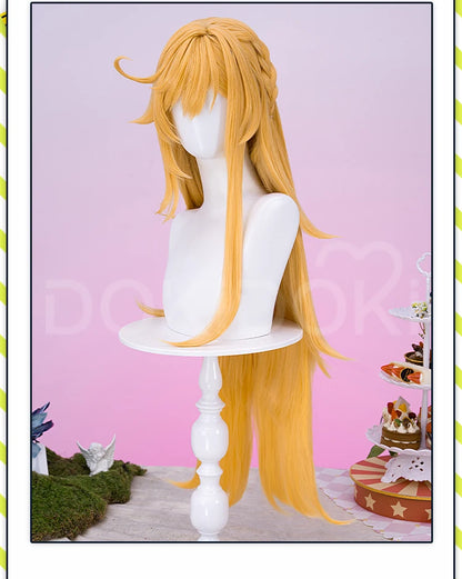 IN STOCK Escoffier Wig Game Genshin Impact DokiDoki Women Orange 80cm Long Hair Escoffier Cosplay Free Wig Cap