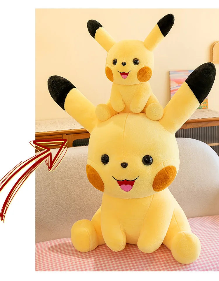 35-70CM Big Size Sitting Pikachu Plush Pokemon Cartoon Anime Peluche Kawaii Ornament Stuffed Animal Children's Toys Gifts