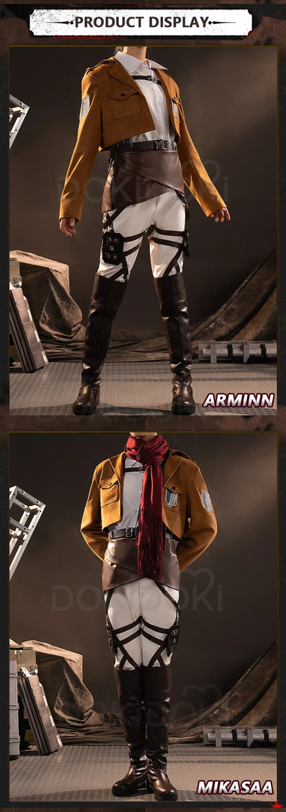 IN STOCK Erenn Mikasaa Levii Hangee Arminn Cosplay Costume Anime【S-3XL】DokiDoki-R Women Men Leather Plus size