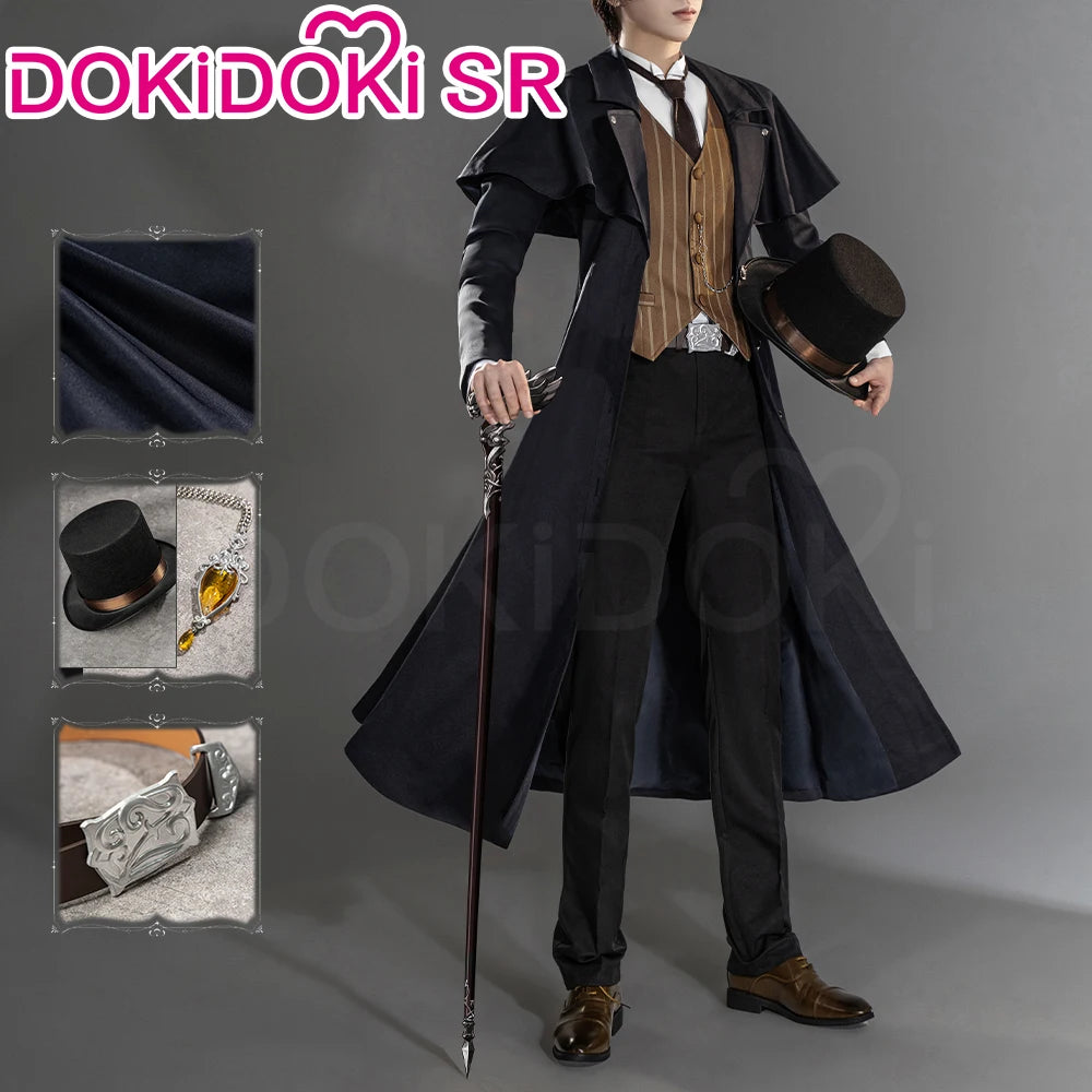 IN STOCK Klein Moretti Cosplay Costume Anime Lord of the Mysteries DokiDoki-SR Men Black Suit Klein Moretti Cosplay Hat