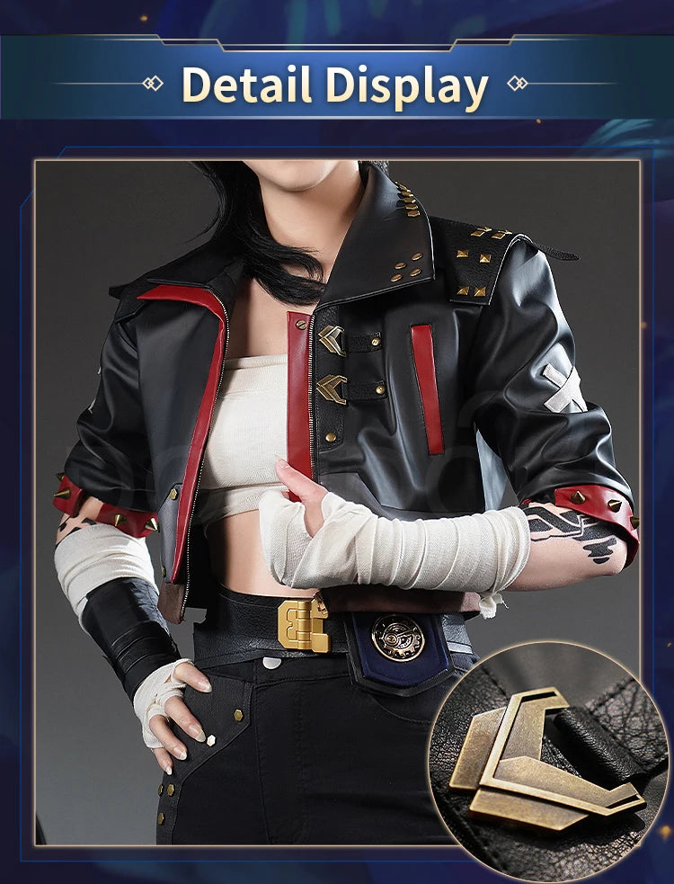 IN STOCK Vii Cosplay Costume Game Cosplay【S-3XL】DokiDoki-SR Women Suit Costume Cosplay Coat Black Suit Vii Tattoo Plus Size