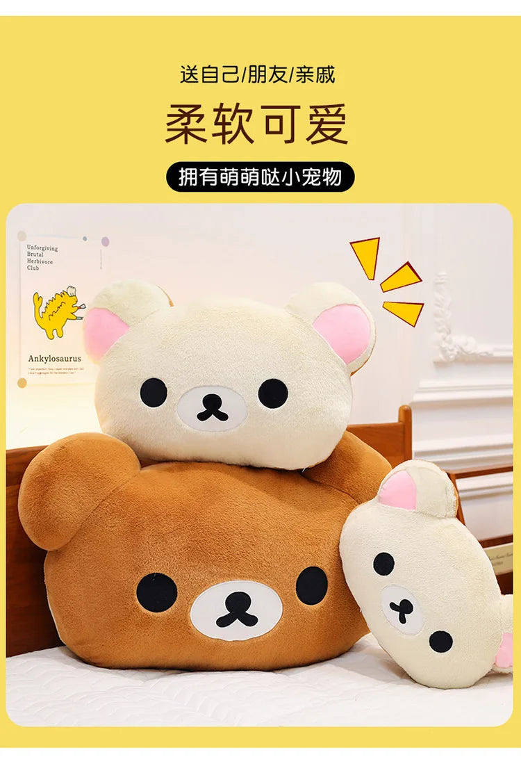 75CM Big Size Rilakkuma Kawaii Cartoon Anime Plush Stuffed Doll Room Decoration Plushies Pillow Cute Peluche Ornaments Gifts