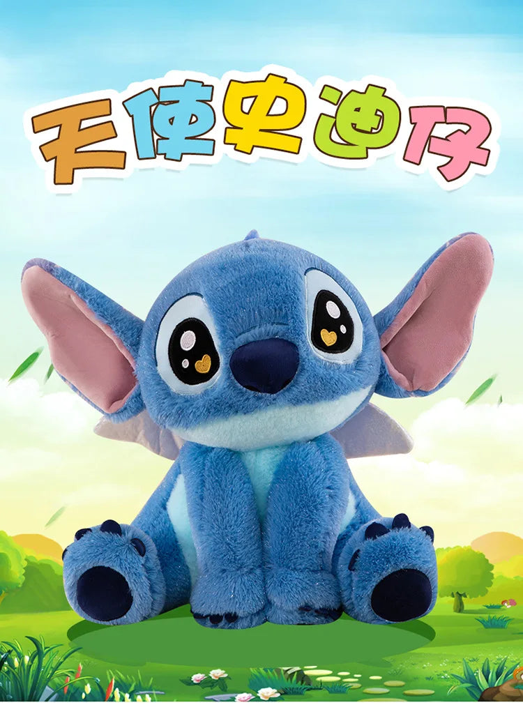 25/40/60cm Big Size Angel Stitch Disney Anime Plush Stuffed Dolllilo & Stitch Cartoon Plushies Pillow Ornaments Holiday Gifts
