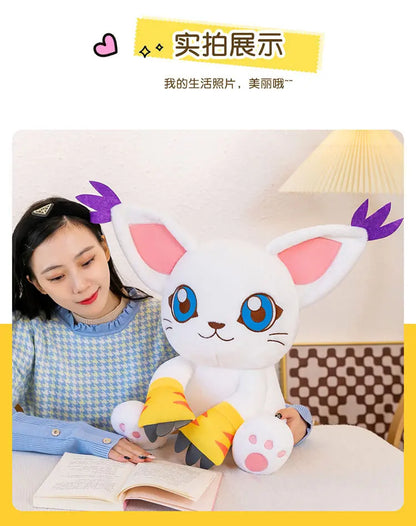 40-80CM Large Big Size Gatomon Plushies Tailmon Peluche Cartoon Anime Plush Comfortable Soft Doll Children's Ornament Toy Gifts