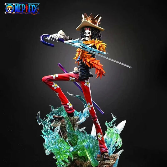 33cm Anime ONE PIECE Brook PVC Figure Action Statue Desktop Ornament Collection Model Toy Gift - With Box