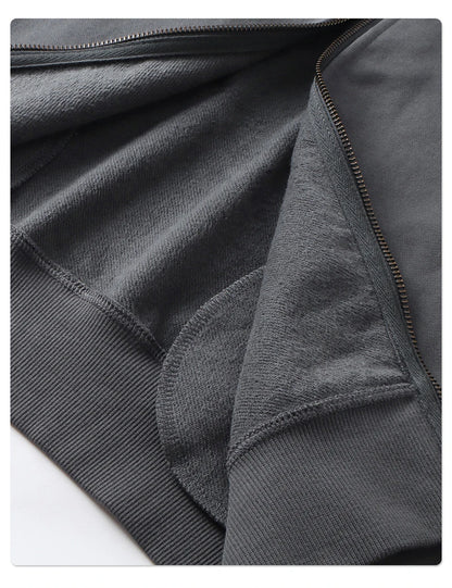 ZODF 430gsm Heavyweight Solid Zipper Hoodie for Men Unisex Loose Stand Collar Coat HY1101 Autumn 2025 Fashion