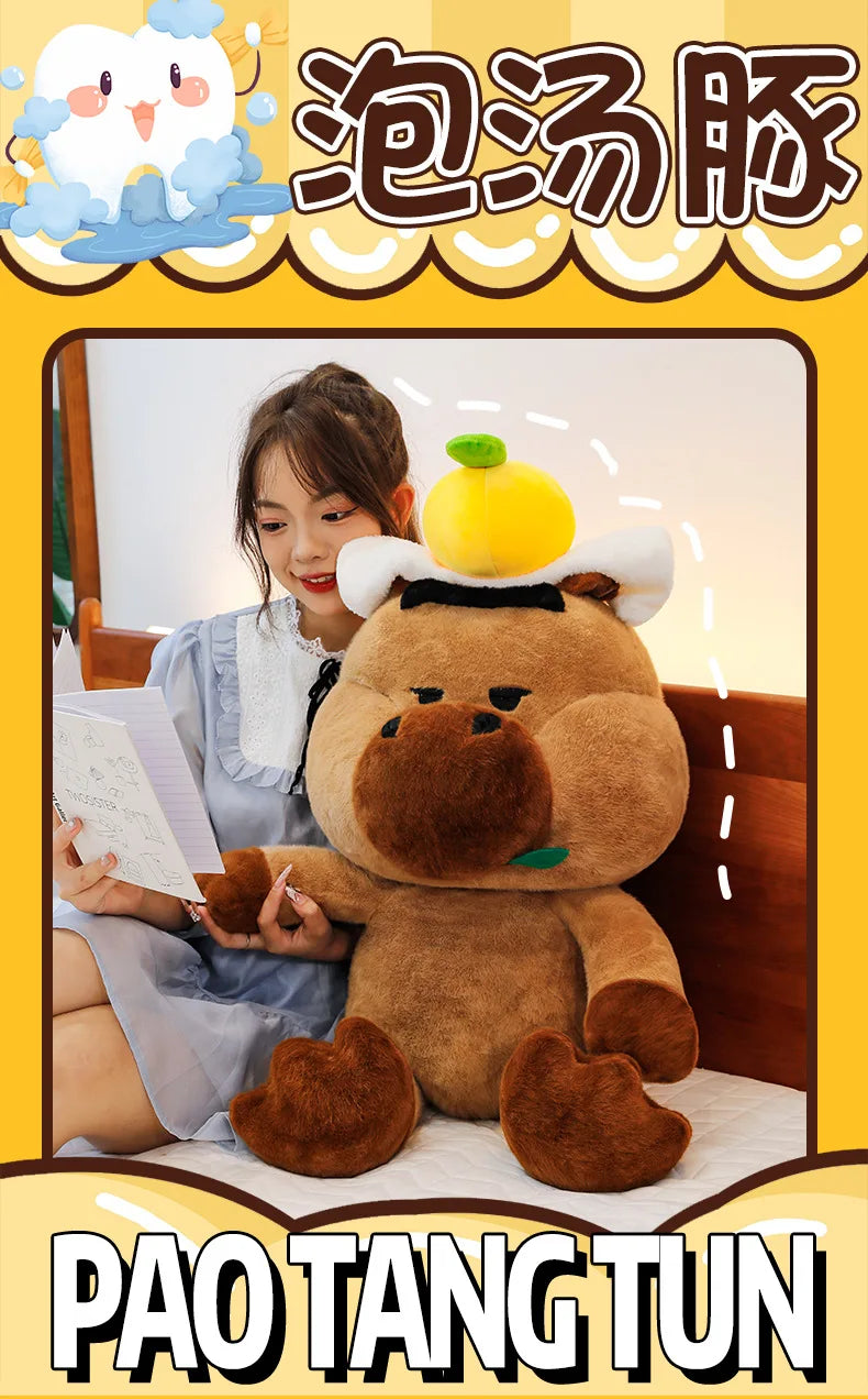 Capybara Plush Toy Stuffed Animal for Kids Birthday Christmas Gift Soft Cuddly Doll Comforter Wholesale Cute Capybara Pillow