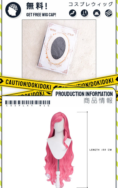 Alice Auriana Wig Anime LoliRock Cosplay Wig DokiDoki Women Pink Orange Long 100cm Curly Alice Cosplay Hair Free Wig Cap